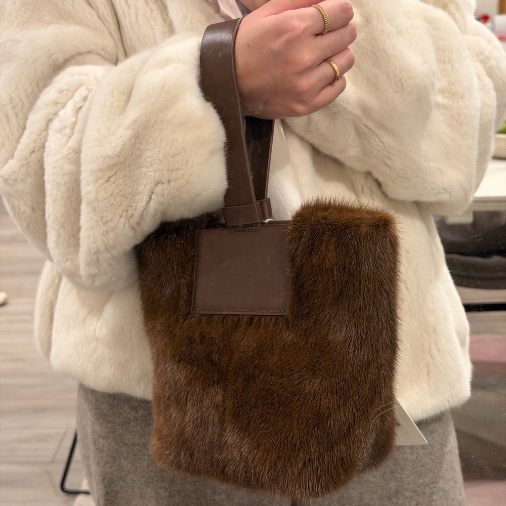 Brown Mink Fur Handbag